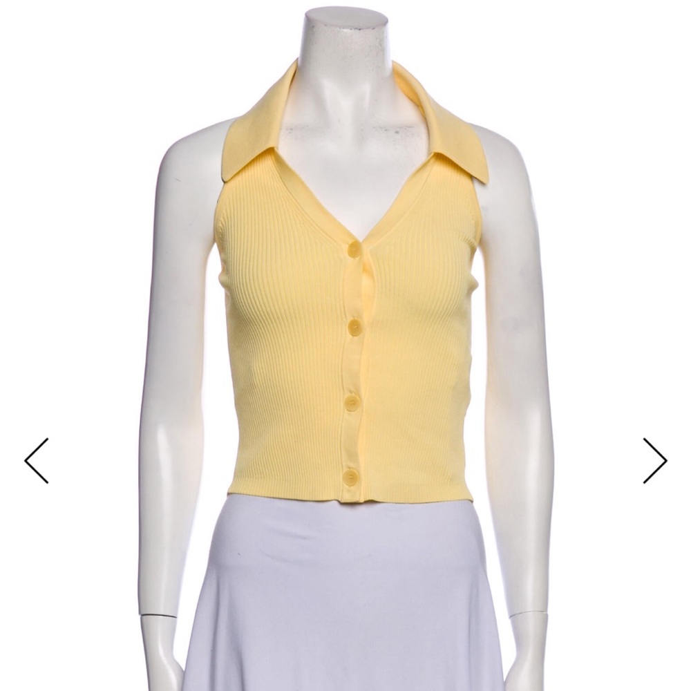 NEW Sandro Yellow Ribbed Crop Too